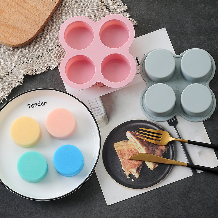 В наличност 4-частична цилиндрична силиконова форма за мус от 4 части, Направи си сам прибори за печене, цилиндрична форма за оризова торта от френски десерт