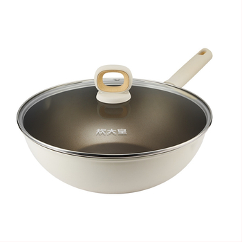 Cooker King Wok-nakkumatu pann toiduvalmistamiseks ja õli kogumiseks, kerge majapidamispann, universaalne, kerge, lameda põhjaga, süvendatud titaanist mittenakkuva panniga