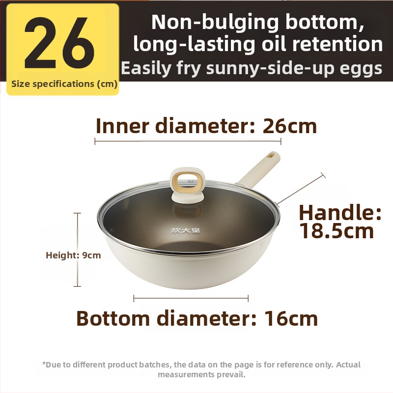 Cooker King Wok-nakkumatu pann toiduvalmistamiseks ja õli kogumiseks, kerge majapidamispann, universaalne, kerge, lameda põhjaga, süvendatud titaanist mittenakkuva panniga