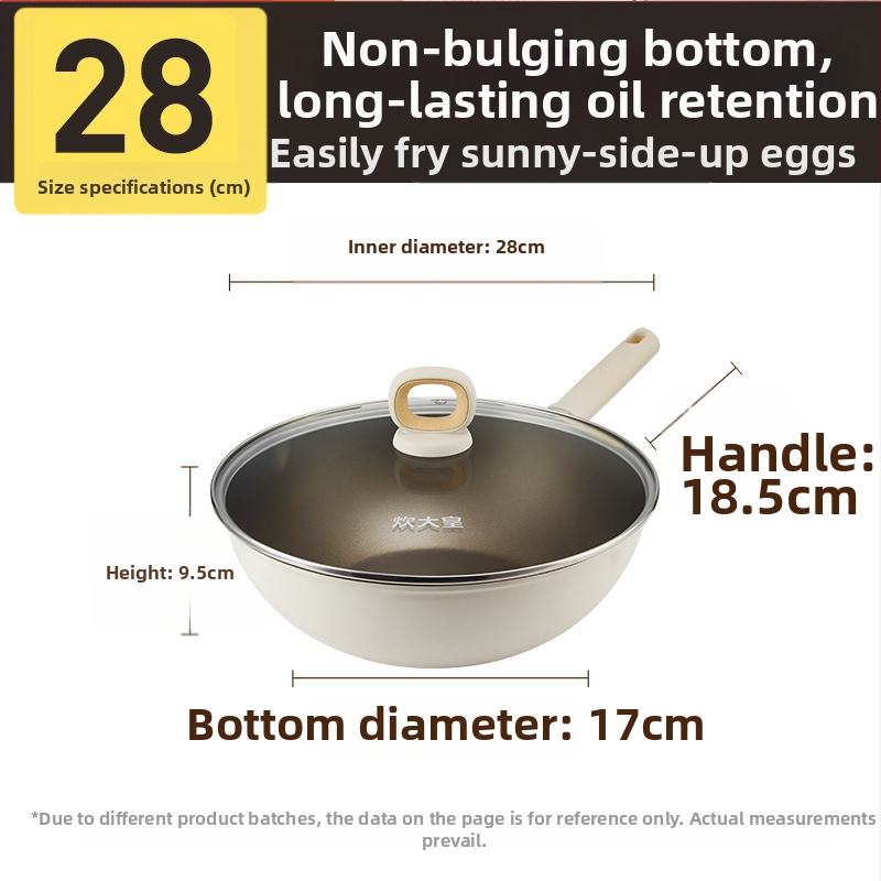 Cooker King Wok-nakkumatu pann toiduvalmistamiseks ja õli kogumiseks, kerge majapidamispann, universaalne, kerge, lameda põhjaga, süvendatud titaanist mittenakkuva panniga