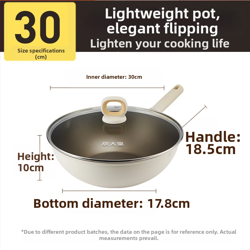 Cooker King Wok-nakkumatu pann toiduvalmistamiseks ja õli kogumiseks, kerge majapidamispann, universaalne, kerge, lameda põhjaga, süvendatud titaanist mittenakkuva panniga