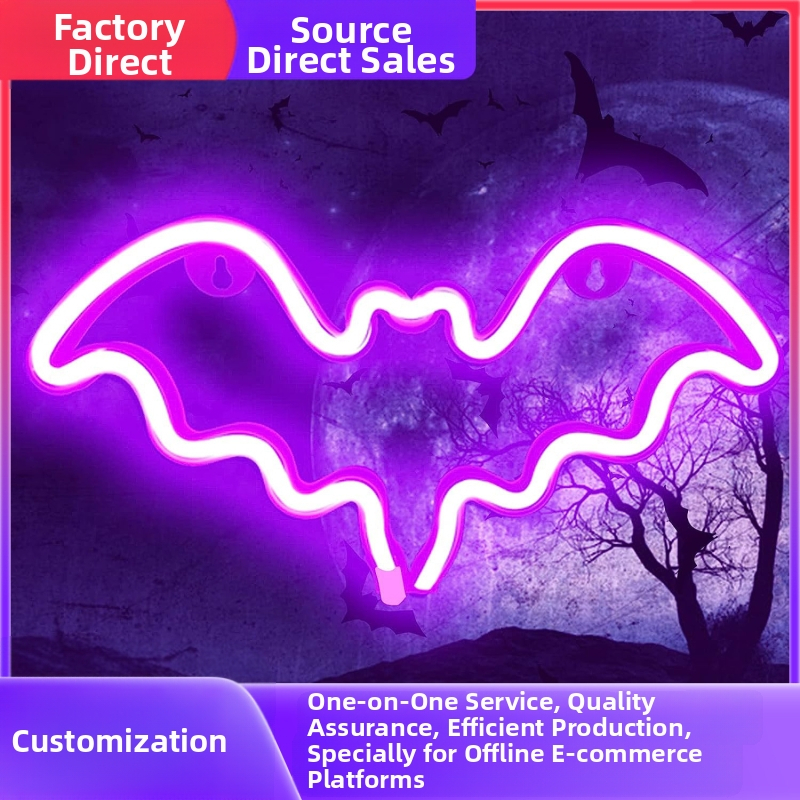 LED šikšnosparnių neoninė šviesa miegamojo šviesa baras klubas vakarėlis Helovinas šventinė atmosfera dekoratyvinė šviesa stilizuojanti šviesa