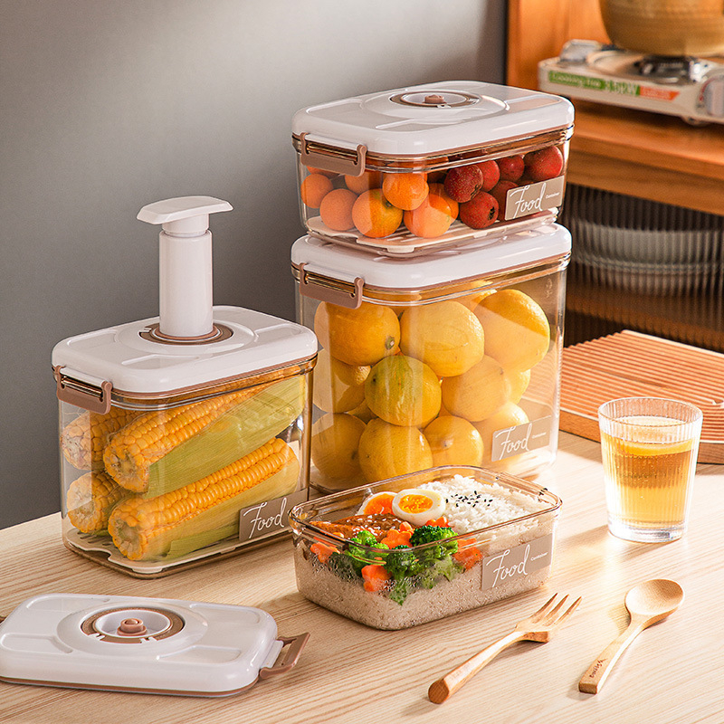 Cutie de depozitare a alimentelor în vid, cu aspirație electrică sigilată, pentru depozitarea cerealelor, frigider, scurgere, pompă manuală