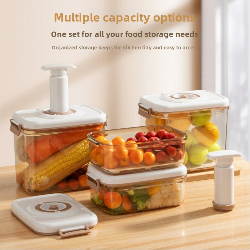 Кутия за вакуумно съхранение, електрическа, засмукваща, запечатана, за съхранение на зърно, кухненски хладилник, кутия за съхранение на храна, ръчна помпа