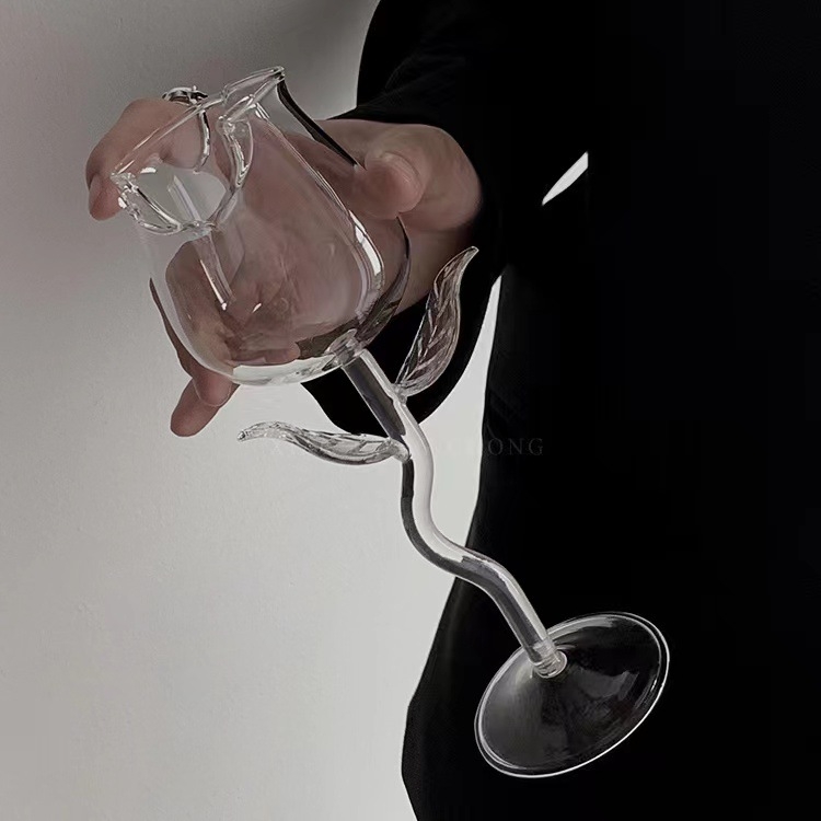 Ins Style Rose kausa glāze ar augstu krāsu vērtību aukstā dzēriena kauss Kokteiļu kauss Radoša vīnogu vīna kauss