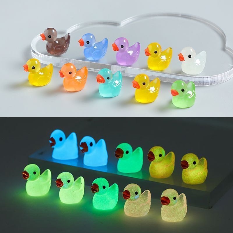 Naktiniai fluorescenciniai įtaisai maži gyvūnai „pasidaryk pats“ miela maža antis, mišrūs papuošalai, kūrybingi rankų darbo „pasidaryk pats“ papuošalų aksesuarai