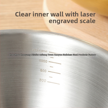 Nerūdijančio plieno korėjietiškas salotų dubens kiaušinių dubuo su mastelio kepimo ir dubens buitinio maisto gaminimo dubeniu šalto maišymo dubeniu šaltų makaronų dubenėlis