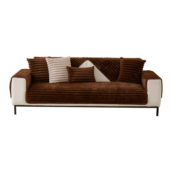 Нов луксозен модерен калъф за диван, удебелен плюшен калъф за възглавница, универсален неплъзгащ се кожен калъф за диван "Четири сезона"