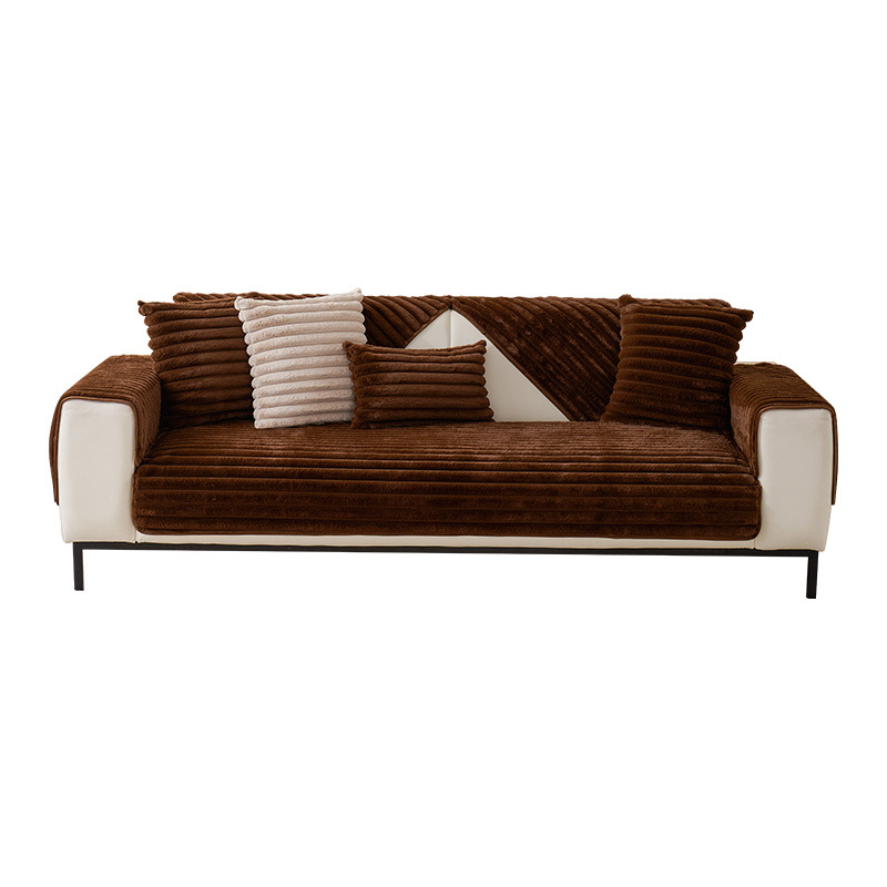 Нов луксозен модерен калъф за диван, удебелен плюшен калъф за възглавница, универсален неплъзгащ се кожен калъф за диван "Четири сезона"