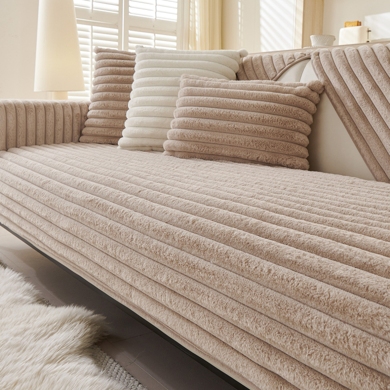 Нов луксозен модерен калъф за диван, удебелен плюшен калъф за възглавница, универсален неплъзгащ се кожен калъф за диван "Четири сезона"