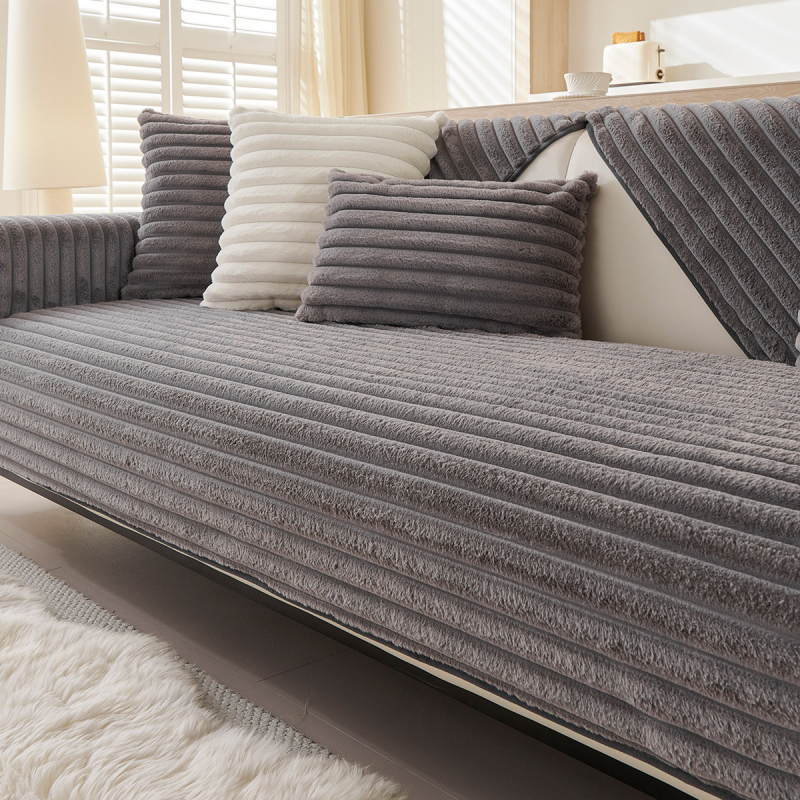 Нов луксозен модерен калъф за диван, удебелен плюшен калъф за възглавница, универсален неплъзгащ се кожен калъф за диван "Четири сезона"