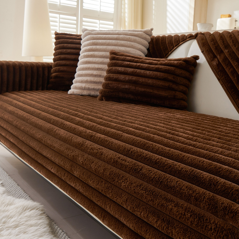 Нов луксозен модерен калъф за диван, удебелен плюшен калъф за възглавница, универсален неплъзгащ се кожен калъф за диван "Четири сезона"