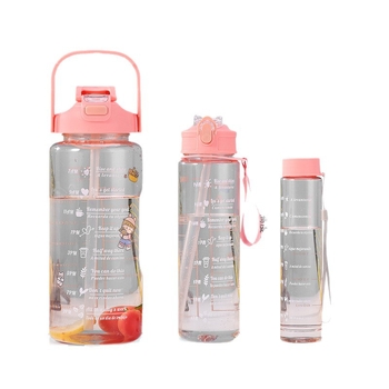 Διασυνοριακό Αθλητικό Ποτήρι Νερού Καλοκαιρινό Κύπελλο Μεγάλης Χωρητικότητας Σετ Τριών Τεμαχίων Κύπελλο Βραστήρα με Καλαμάκι, Πλαστικό Κύπελλο Space Cup Χονδρική