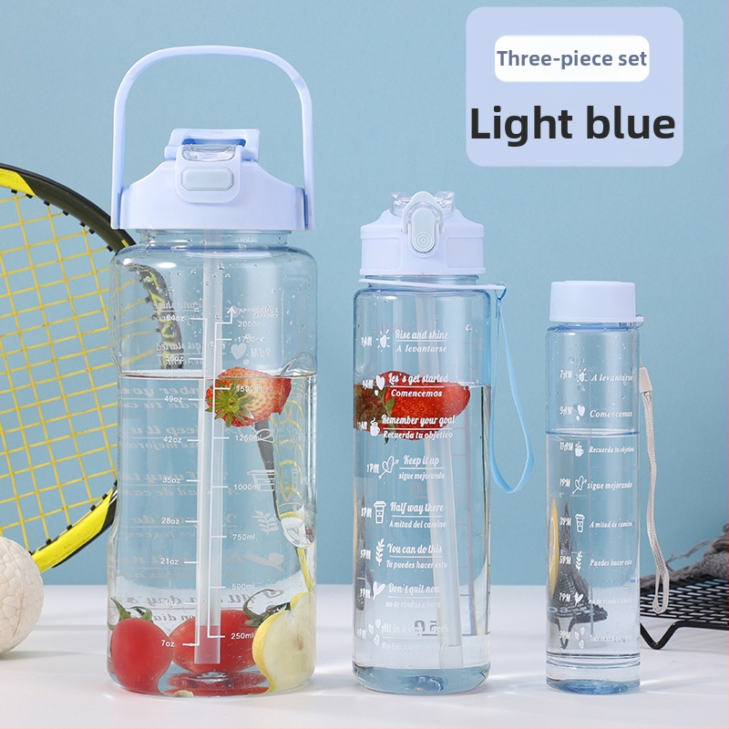 Διασυνοριακό Αθλητικό Ποτήρι Νερού Καλοκαιρινό Κύπελλο Μεγάλης Χωρητικότητας Σετ Τριών Τεμαχίων Κύπελλο Βραστήρα με Καλαμάκι, Πλαστικό Κύπελλο Space Cup Χονδρική