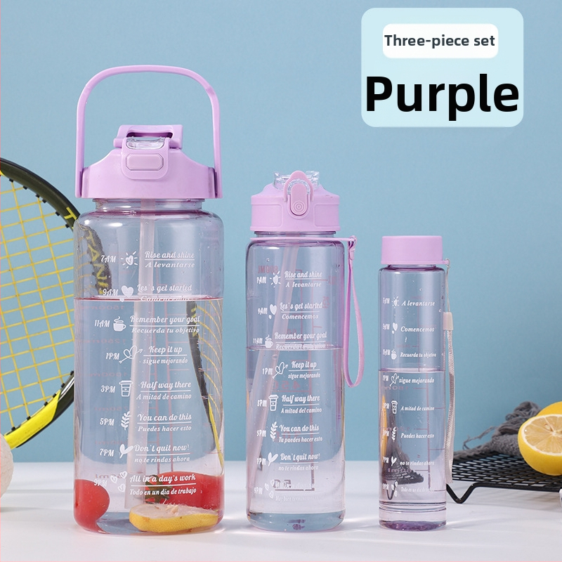 Διασυνοριακό Αθλητικό Ποτήρι Νερού Καλοκαιρινό Κύπελλο Μεγάλης Χωρητικότητας Σετ Τριών Τεμαχίων Κύπελλο Βραστήρα με Καλαμάκι, Πλαστικό Κύπελλο Space Cup Χονδρική