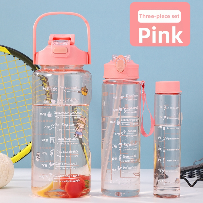 Διασυνοριακό Αθλητικό Ποτήρι Νερού Καλοκαιρινό Κύπελλο Μεγάλης Χωρητικότητας Σετ Τριών Τεμαχίων Κύπελλο Βραστήρα με Καλαμάκι, Πλαστικό Κύπελλο Space Cup Χονδρική