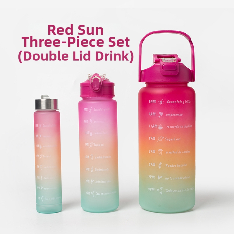 Διασυνοριακό Αθλητικό Ποτήρι Νερού Καλοκαιρινό Κύπελλο Μεγάλης Χωρητικότητας Σετ Τριών Τεμαχίων Κύπελλο Βραστήρα με Καλαμάκι, Πλαστικό Κύπελλο Space Cup Χονδρική