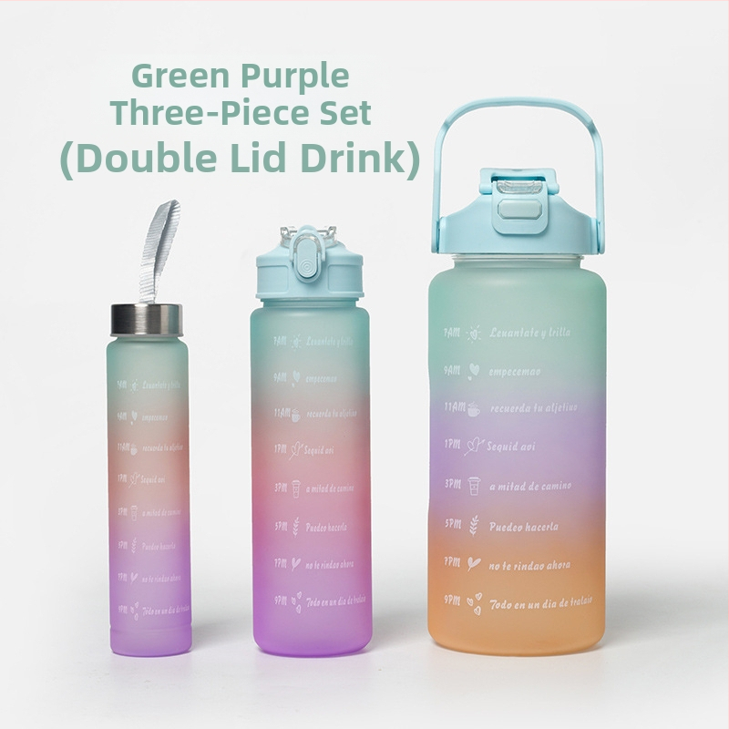 Διασυνοριακό Αθλητικό Ποτήρι Νερού Καλοκαιρινό Κύπελλο Μεγάλης Χωρητικότητας Σετ Τριών Τεμαχίων Κύπελλο Βραστήρα με Καλαμάκι, Πλαστικό Κύπελλο Space Cup Χονδρική