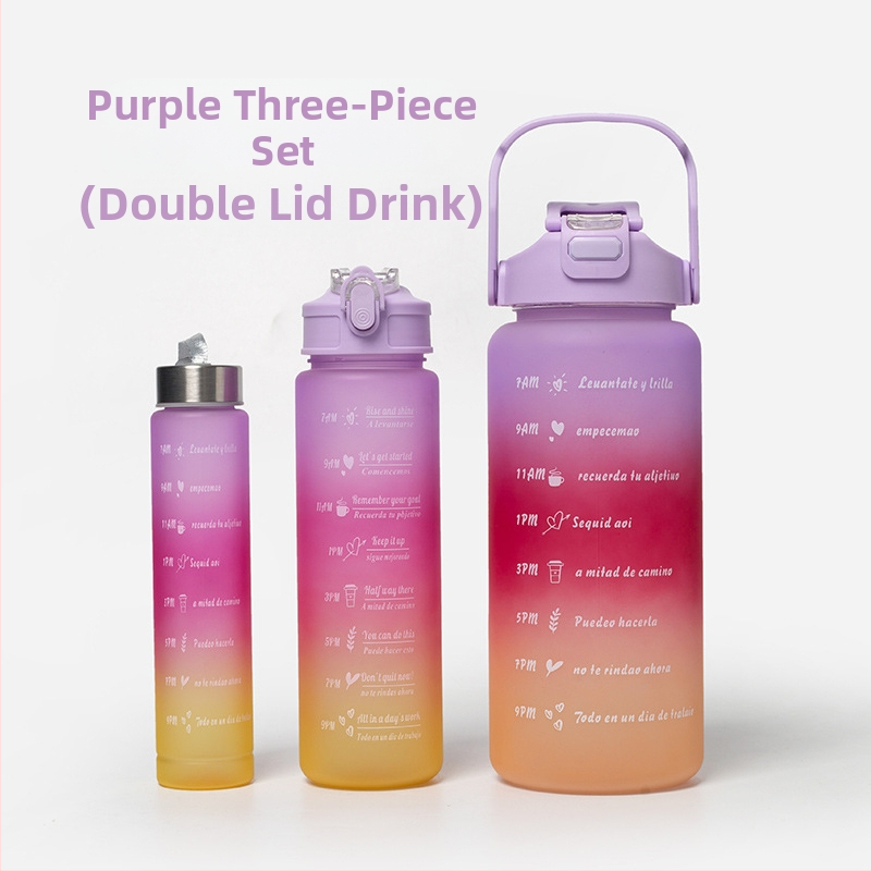 Διασυνοριακό Αθλητικό Ποτήρι Νερού Καλοκαιρινό Κύπελλο Μεγάλης Χωρητικότητας Σετ Τριών Τεμαχίων Κύπελλο Βραστήρα με Καλαμάκι, Πλαστικό Κύπελλο Space Cup Χονδρική