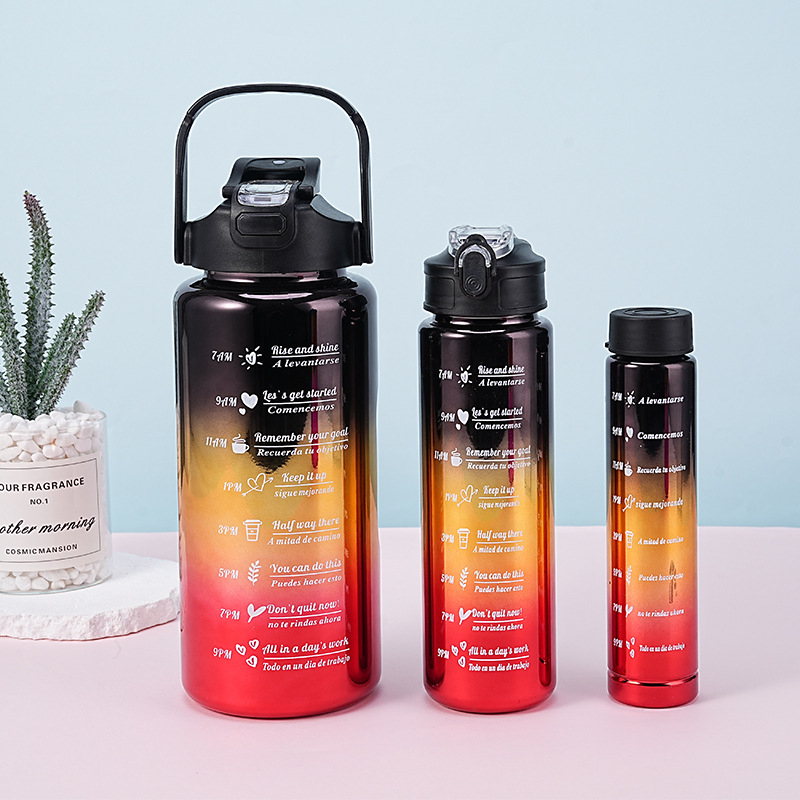 Διασυνοριακό Αθλητικό Ποτήρι Νερού Καλοκαιρινό Κύπελλο Μεγάλης Χωρητικότητας Σετ Τριών Τεμαχίων Κύπελλο Βραστήρα με Καλαμάκι, Πλαστικό Κύπελλο Space Cup Χονδρική