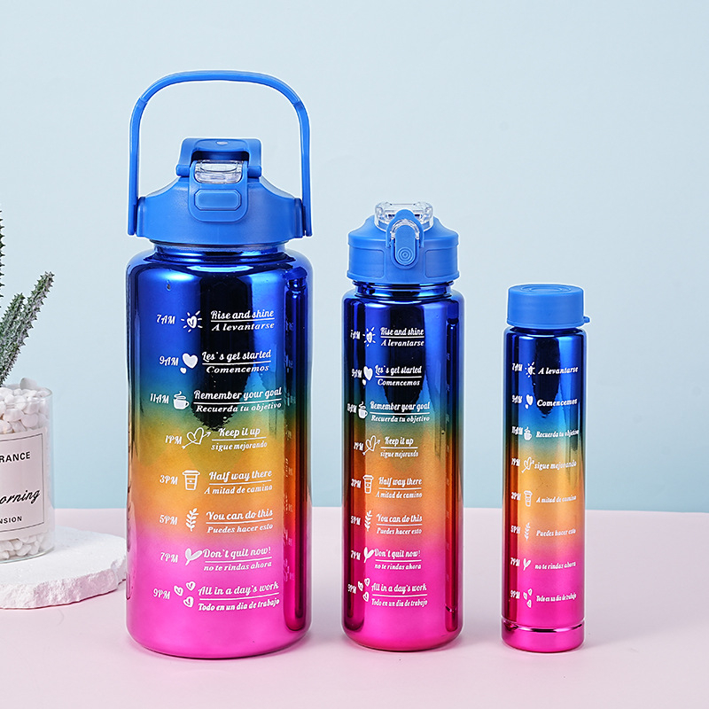 Διασυνοριακό Αθλητικό Ποτήρι Νερού Καλοκαιρινό Κύπελλο Μεγάλης Χωρητικότητας Σετ Τριών Τεμαχίων Κύπελλο Βραστήρα με Καλαμάκι, Πλαστικό Κύπελλο Space Cup Χονδρική