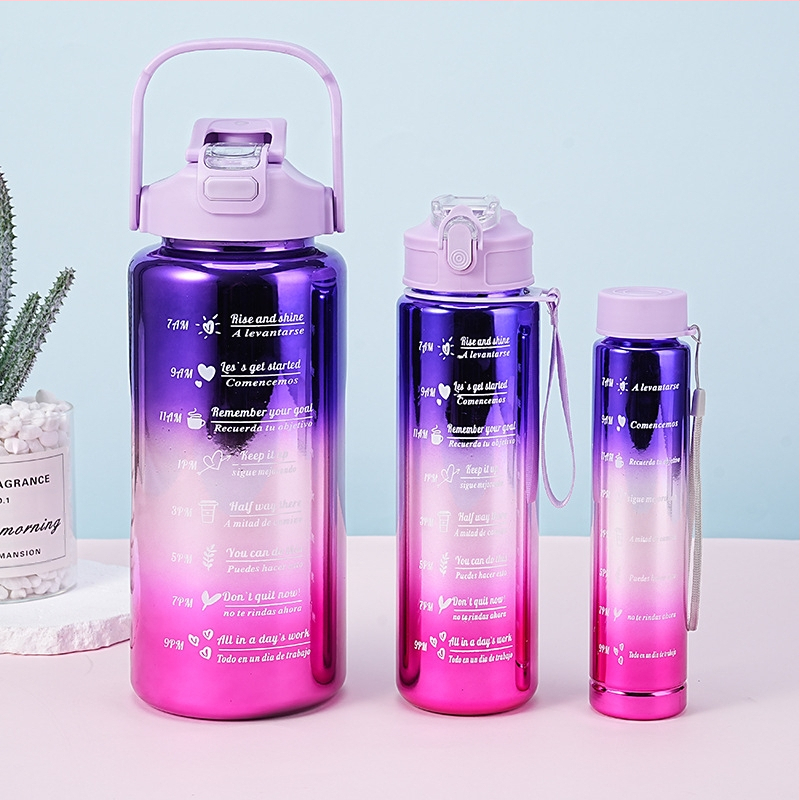 Διασυνοριακό Αθλητικό Ποτήρι Νερού Καλοκαιρινό Κύπελλο Μεγάλης Χωρητικότητας Σετ Τριών Τεμαχίων Κύπελλο Βραστήρα με Καλαμάκι, Πλαστικό Κύπελλο Space Cup Χονδρική