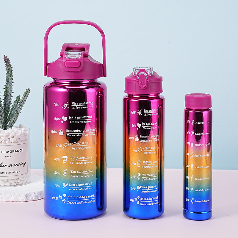 Διασυνοριακό Αθλητικό Ποτήρι Νερού Καλοκαιρινό Κύπελλο Μεγάλης Χωρητικότητας Σετ Τριών Τεμαχίων Κύπελλο Βραστήρα με Καλαμάκι, Πλαστικό Κύπελλο Space Cup Χονδρική