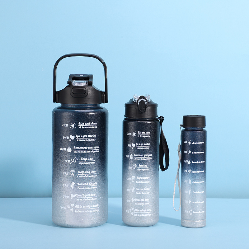 Διασυνοριακό Αθλητικό Ποτήρι Νερού Καλοκαιρινό Κύπελλο Μεγάλης Χωρητικότητας Σετ Τριών Τεμαχίων Κύπελλο Βραστήρα με Καλαμάκι, Πλαστικό Κύπελλο Space Cup Χονδρική