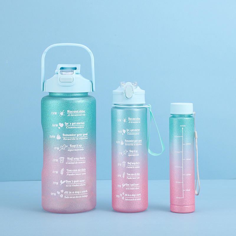 Διασυνοριακό Αθλητικό Ποτήρι Νερού Καλοκαιρινό Κύπελλο Μεγάλης Χωρητικότητας Σετ Τριών Τεμαχίων Κύπελλο Βραστήρα με Καλαμάκι, Πλαστικό Κύπελλο Space Cup Χονδρική