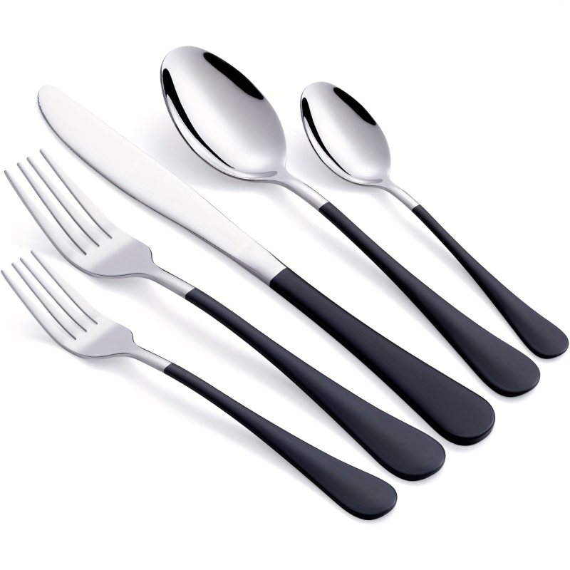 Tehase hulgimüügi roostevabast terasest värvinuga, kahvel ja lusikas viiest osast koosnev lauanõud majapidamis-, hotelli- ja restorani lääne toidu kaasaskantavatele lauanõudele