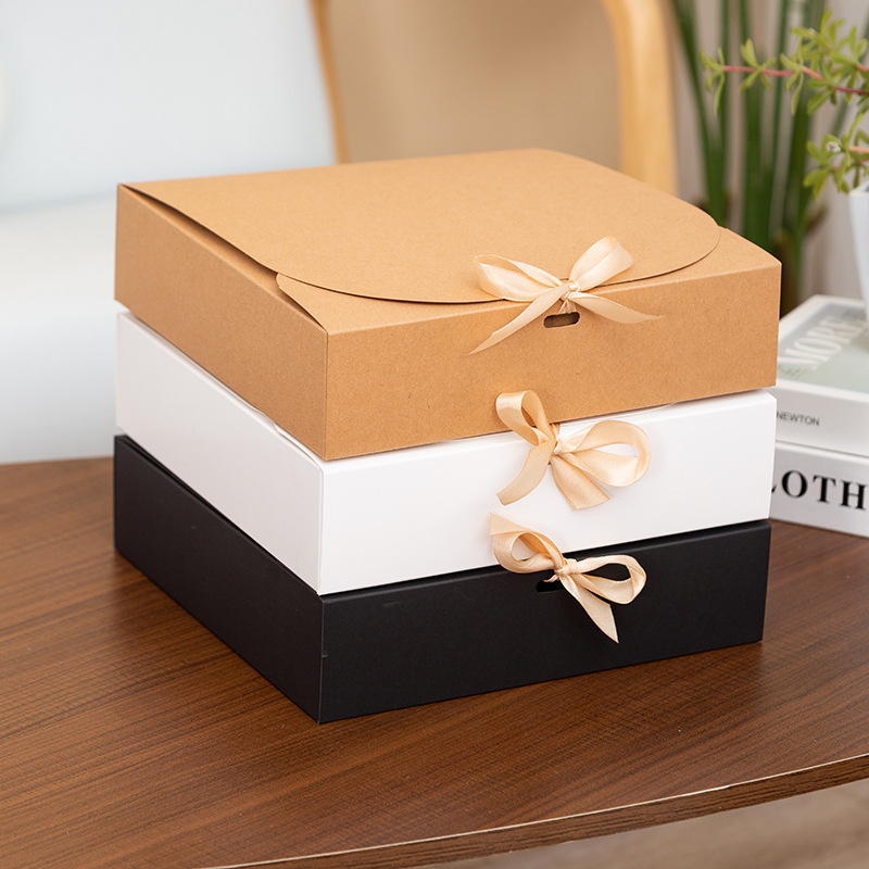 Nauja plokščia rankų darbo dovanų saldainių dėžutė Kalėdų vaikų dienos dovanų pakavimo dėžutė juostelės kaspino formos dėžutė