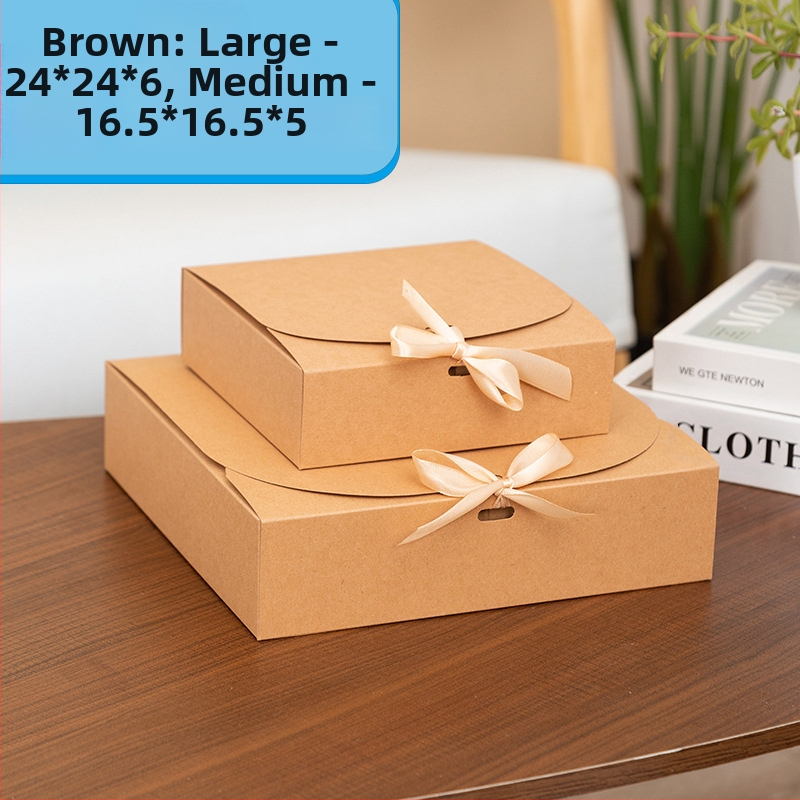 Nauja plokščia rankų darbo dovanų saldainių dėžutė Kalėdų vaikų dienos dovanų pakavimo dėžutė juostelės kaspino formos dėžutė