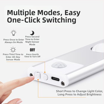 Έξυπνο LED αισθητήρα ανθρώπινου σώματος, λωρίδα φωτισμού Cat Eye Hill, επαναφορτιζόμενη αυτοκόλλητη λωρίδα φωτισμού ντουλάπας, φορητή λωρίδα φωτισμού ντουλαπιού κρασιού