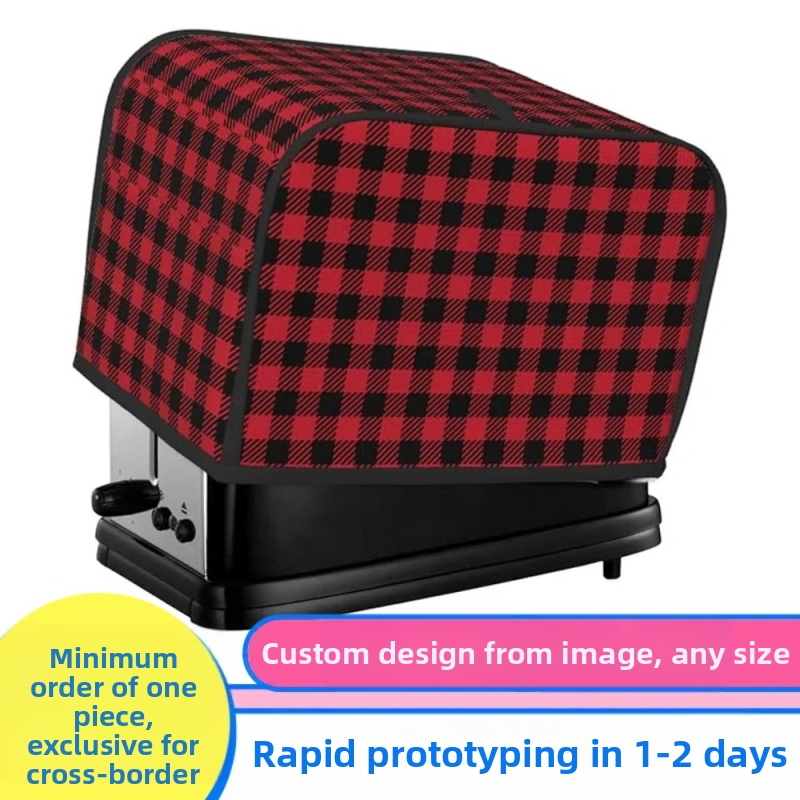 Sarkans un melns Bufalo rūtains Ziemassvētku divdaļīgs tostera pārsegs, maizes mašīnas pārsegs, virtuves mazo ierīču pārsegs, putekļus necaurlaidīgs