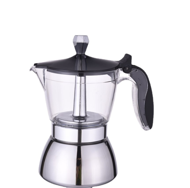 Itališkas nerūdijančio plieno mokas puodas, permatomas buitinis biuro kavos puodas, elektrinė keraminė viryklė, buitinis kavos virimo aparatas