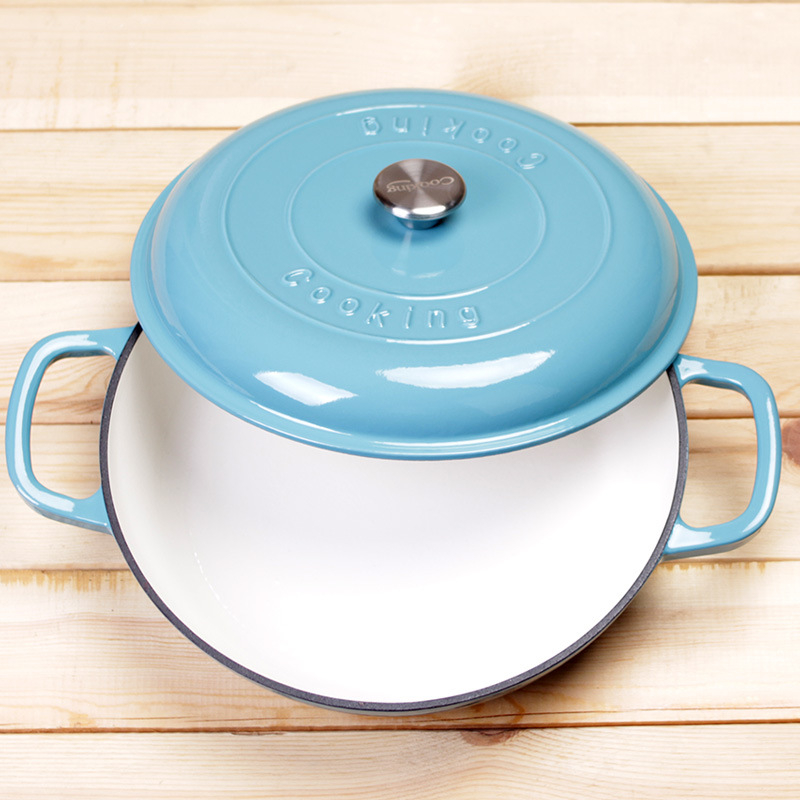 Malmist väliskaubanduse hautatud emailitud supipott ümmargune Hispaania mereandide pott hautatud kuum pott induktsioonpliit 23/30cm punane pulber