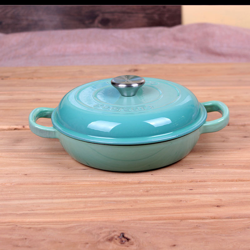 Malmist väliskaubanduse hautatud emailitud supipott ümmargune Hispaania mereandide pott hautatud kuum pott induktsioonpliit 23/30cm punane pulber