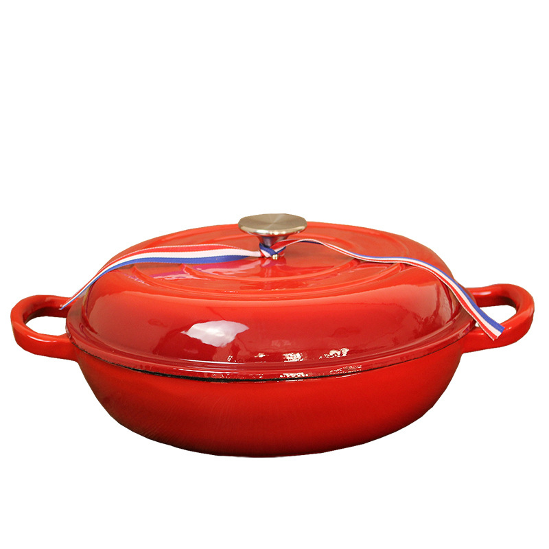 Malmist väliskaubanduse hautatud emailitud supipott ümmargune Hispaania mereandide pott hautatud kuum pott induktsioonpliit 23/30cm punane pulber