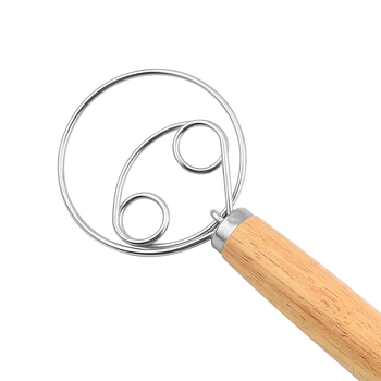 13 colių ąžuolo rankenos miltų maišytuvas daniškas tešlos maišytuvas nerūdijančio plieno ritės kiaušinių plaktuvas