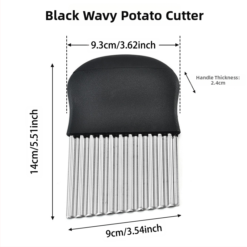 Удебелен вълнообразен нож за картофи от неръждаема стомана 430, вълнообразен нож, назъбен нож за рязане на пържени картофи, кухненски инструмент