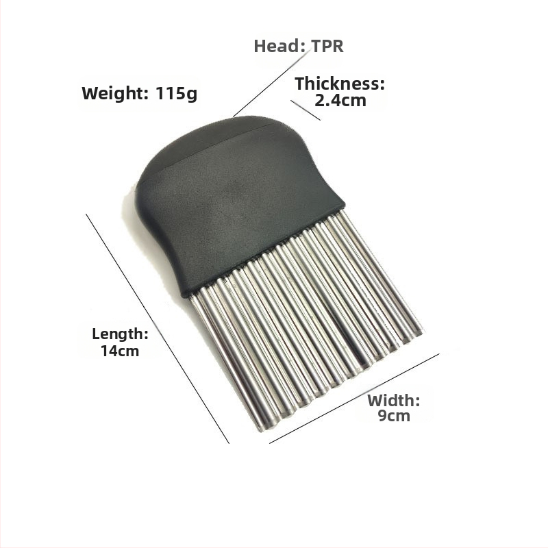 Storo nerūdijančio plieno 430 banguotas bulvių pjaustytuvas, banguotas peilis, dantytas peilis bulvytėms pjaustyti, virtuvės įrankis