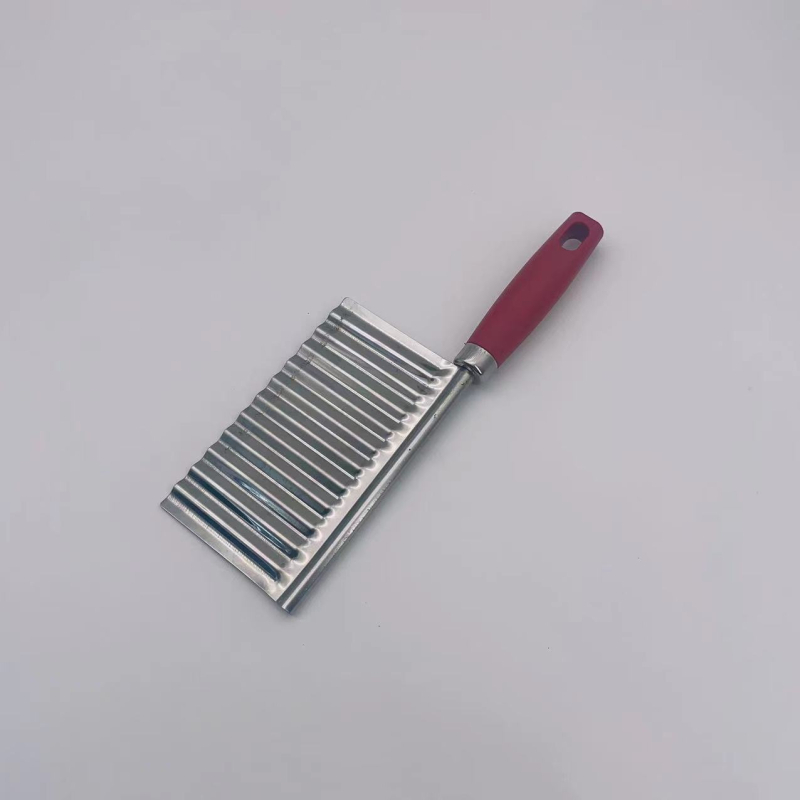 Storo nerūdijančio plieno 430 banguotas bulvių pjaustytuvas, banguotas peilis, dantytas peilis bulvytėms pjaustyti, virtuvės įrankis