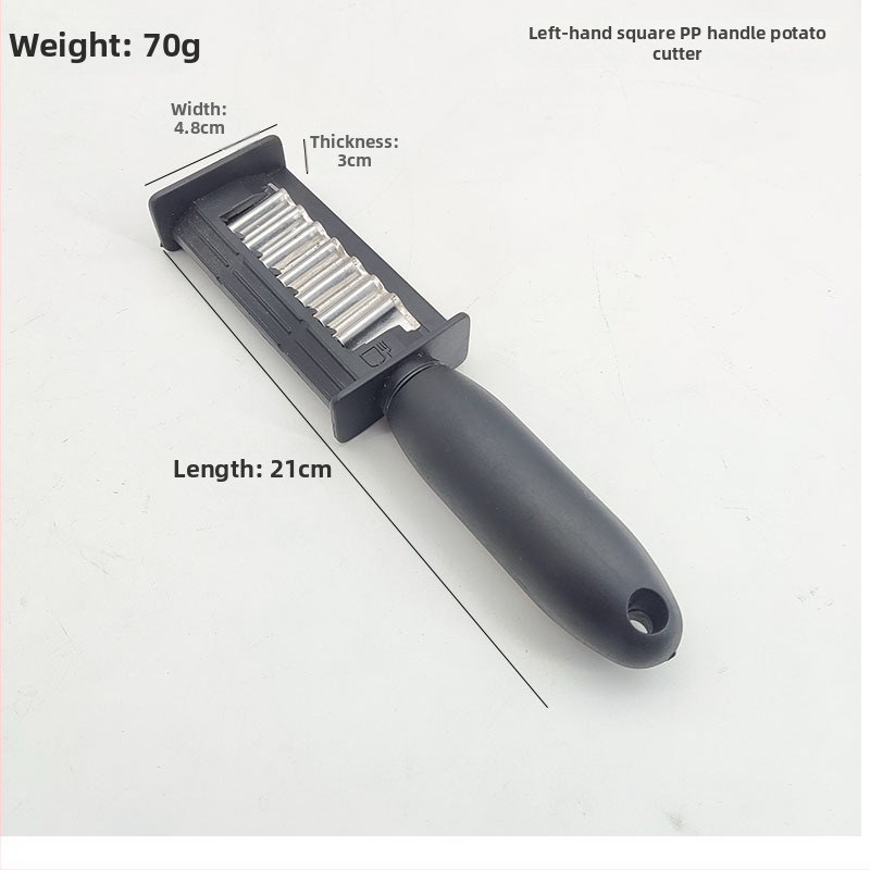 Storo nerūdijančio plieno 430 banguotas bulvių pjaustytuvas, banguotas peilis, dantytas peilis bulvytėms pjaustyti, virtuvės įrankis