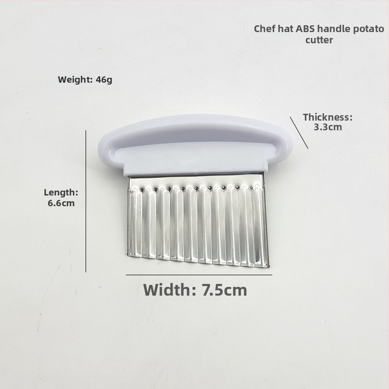 Storo nerūdijančio plieno 430 banguotas bulvių pjaustytuvas, banguotas peilis, dantytas peilis bulvytėms pjaustyti, virtuvės įrankis