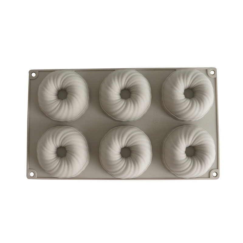 Ново на склад 6-частична турбина Френски десерт конопена топка силиконова форма за торта голяма топка от козина форма за мус от вълна