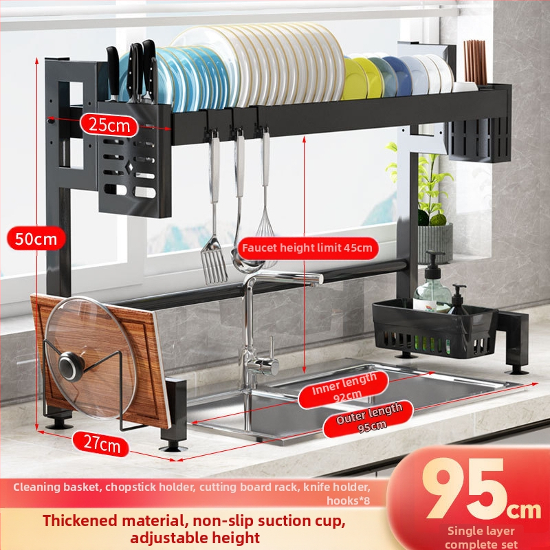 Ράφι αποχέτευσης νεροχύτη Ράφι αποθήκευσης Κουζίνας Τηλεσκοπική ράγα αποχέτευσης από ανοξείδωτο ατσάλι Ράφι πιάτων Ράφι πιάτων Ράφι πιάτων