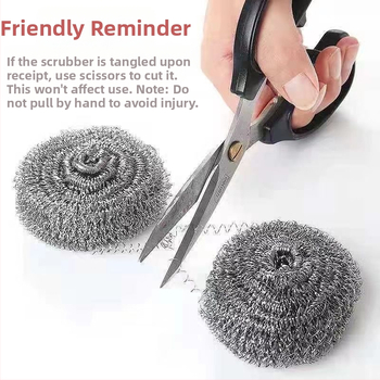 [bezmaksas piegāde] liela tērauda lodīšu tīrīšanas bumba nerūsējošā tērauda veļas pannas birste bļoda veļas pannas artefakts virtuves pannas birste