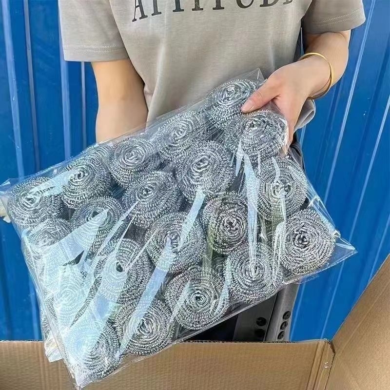 [bezmaksas piegāde] liela tērauda lodīšu tīrīšanas bumba nerūsējošā tērauda veļas pannas birste bļoda veļas pannas artefakts virtuves pannas birste