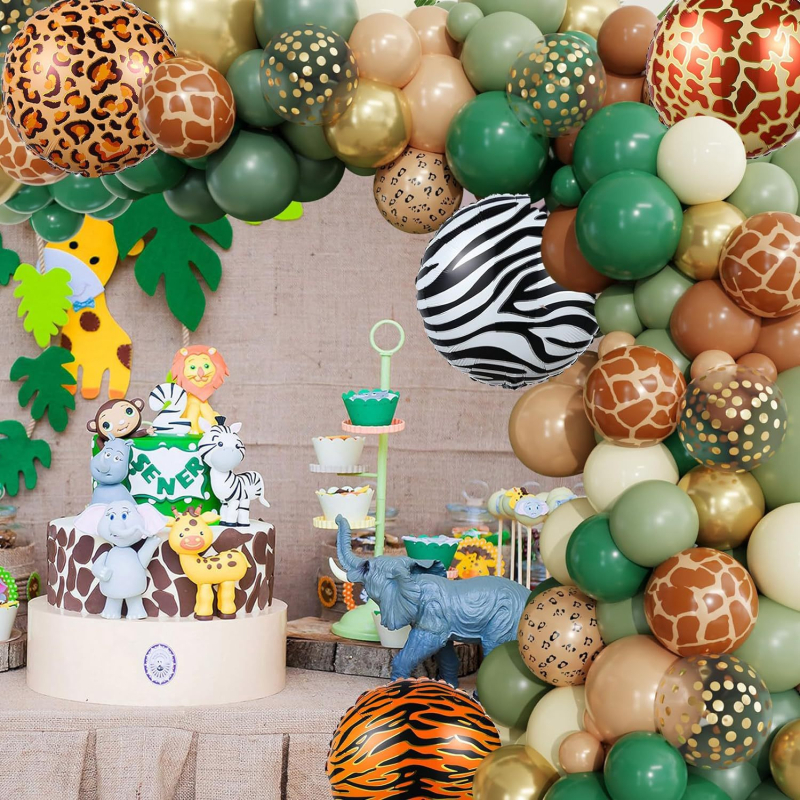„Cross Border“ džiunglių balionų kostiumas, zebras, tigras, leopardas, 18 colių aliuminio plėvelės balionas, vaikų gimtadienio šventės dekoracija
