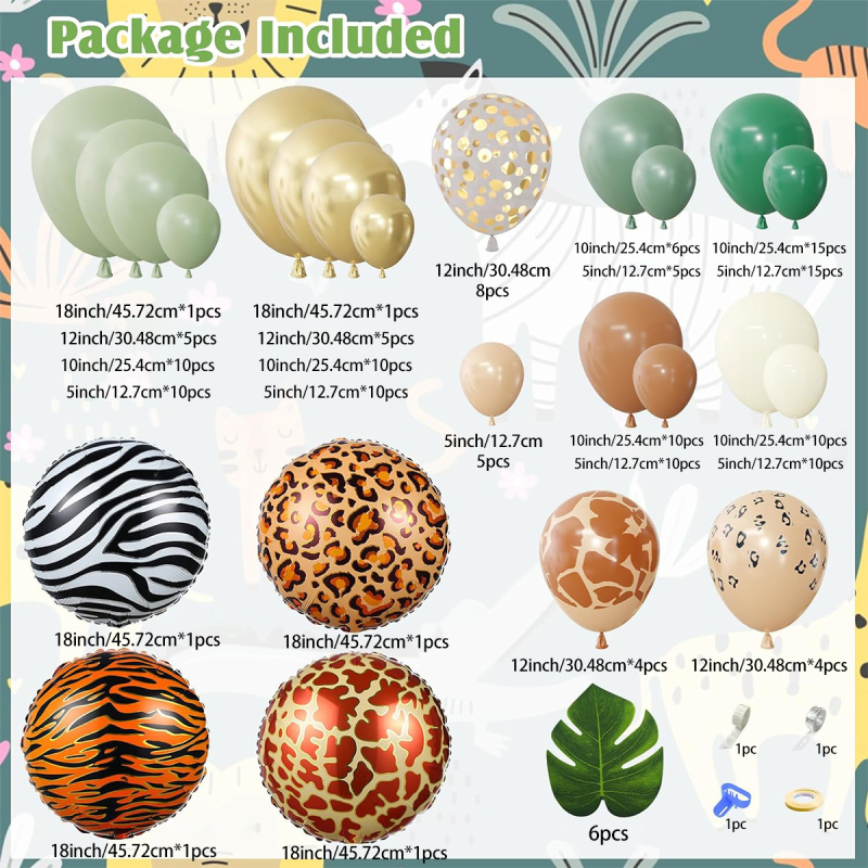 „Cross Border“ džiunglių balionų kostiumas, zebras, tigras, leopardas, 18 colių aliuminio plėvelės balionas, vaikų gimtadienio šventės dekoracija